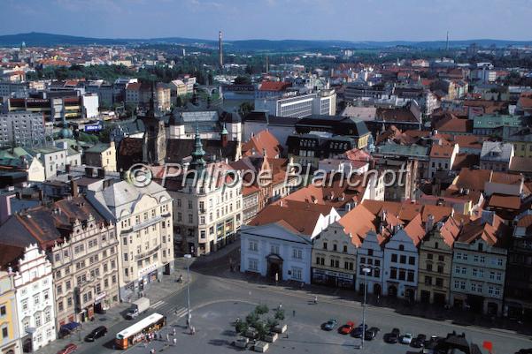 tchequie  23.jpg - Vue gÈnÈrale du centre de Pilsen (Plzen)BohÍmeRÈpublique tchËque